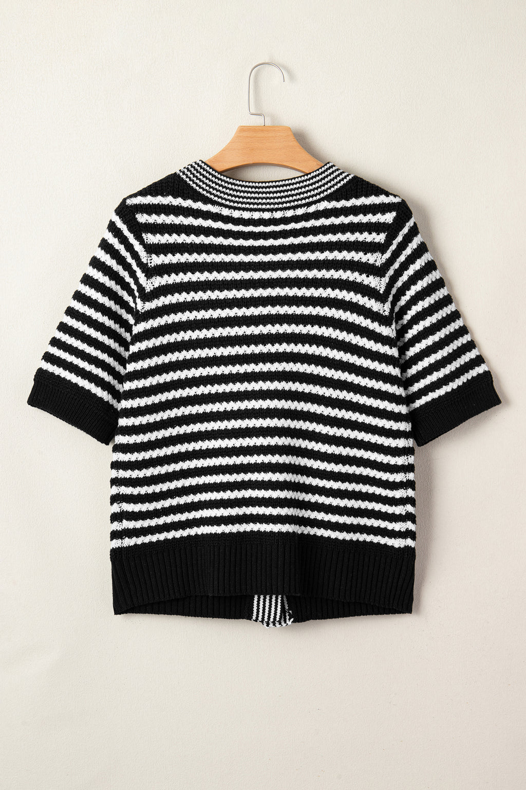 Sky Blue Stripe Bow Knot Sweater