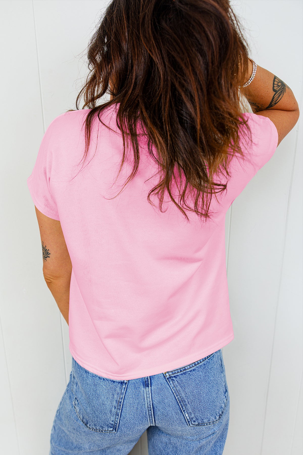 Leopard Bow Embroidered Cotton T Shirt