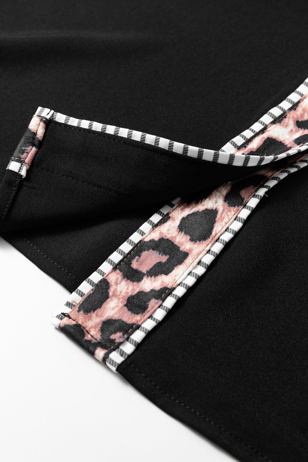 Leopard Trim Button Down Shirt