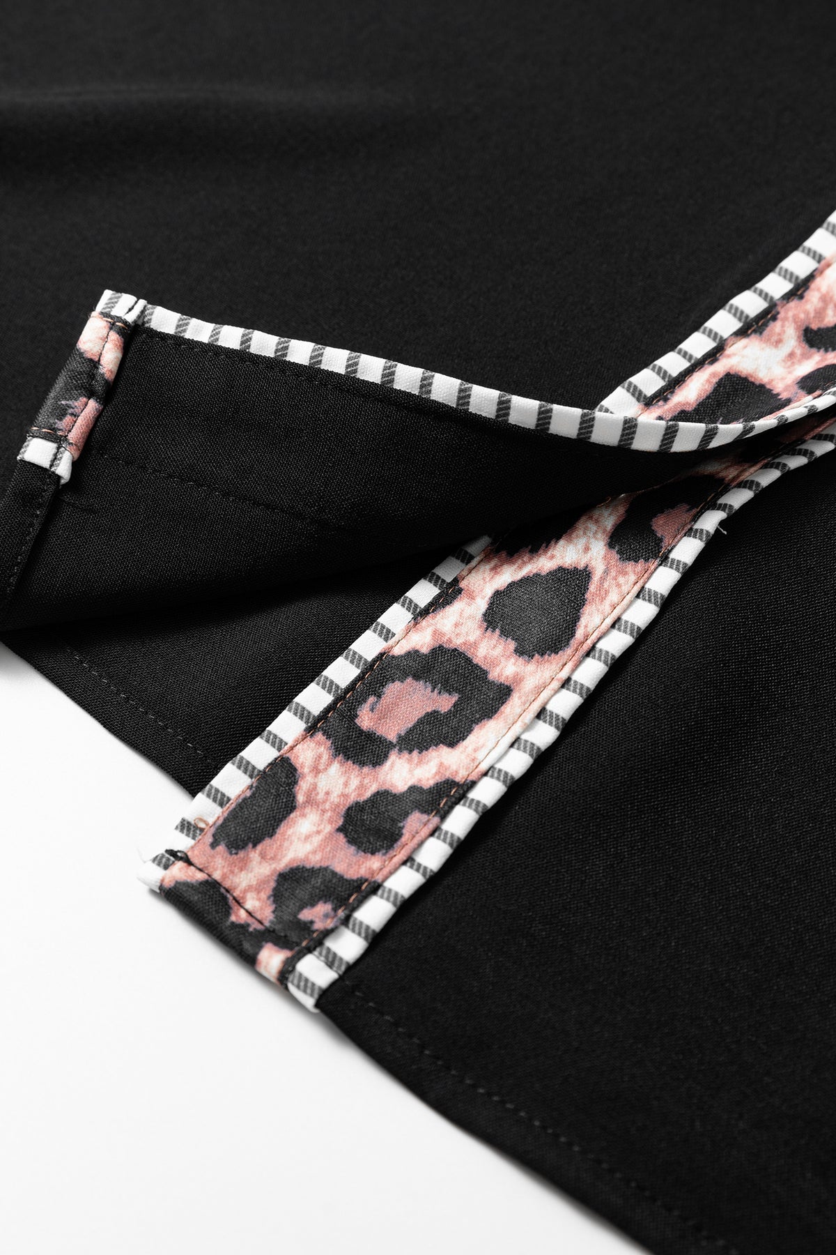 Leopard Trim Button Down Shirt
