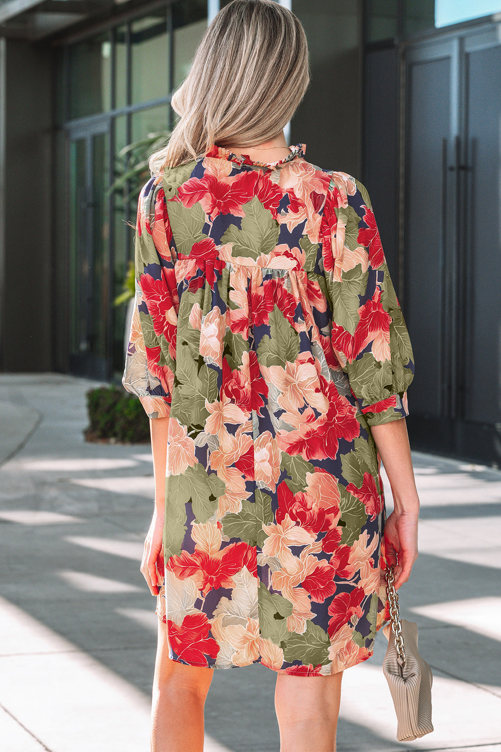 Green Floral Print Dress