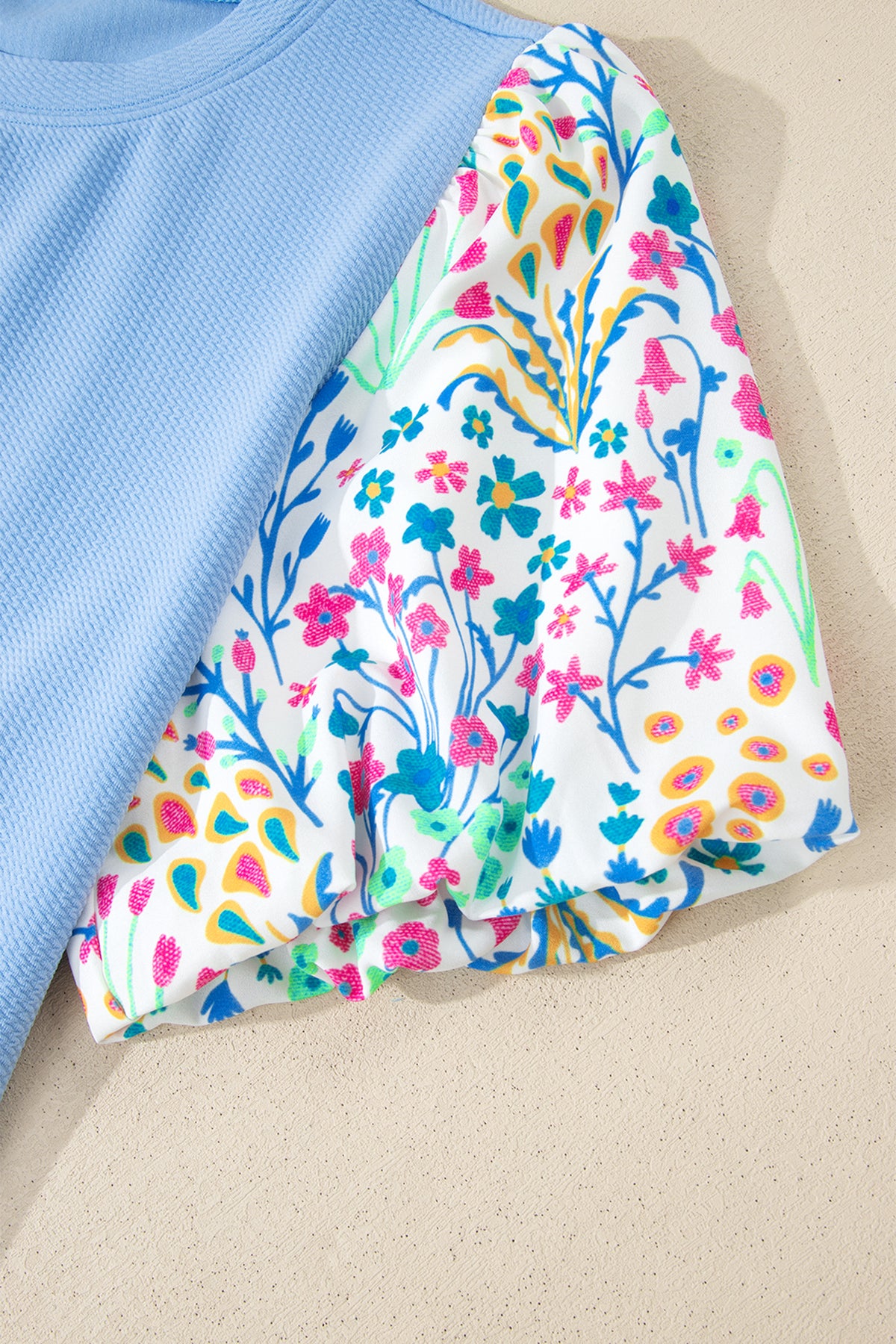 Plus Size Light Blue Floral Top