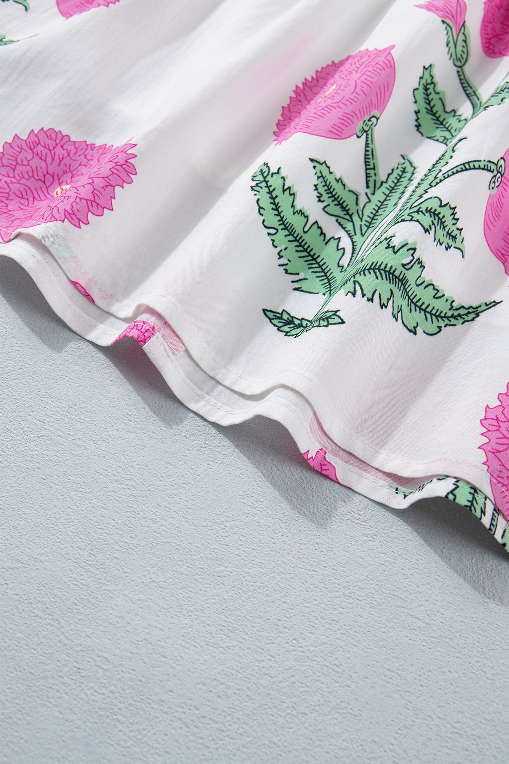 Floral Print Scalloped Embroidery Dress