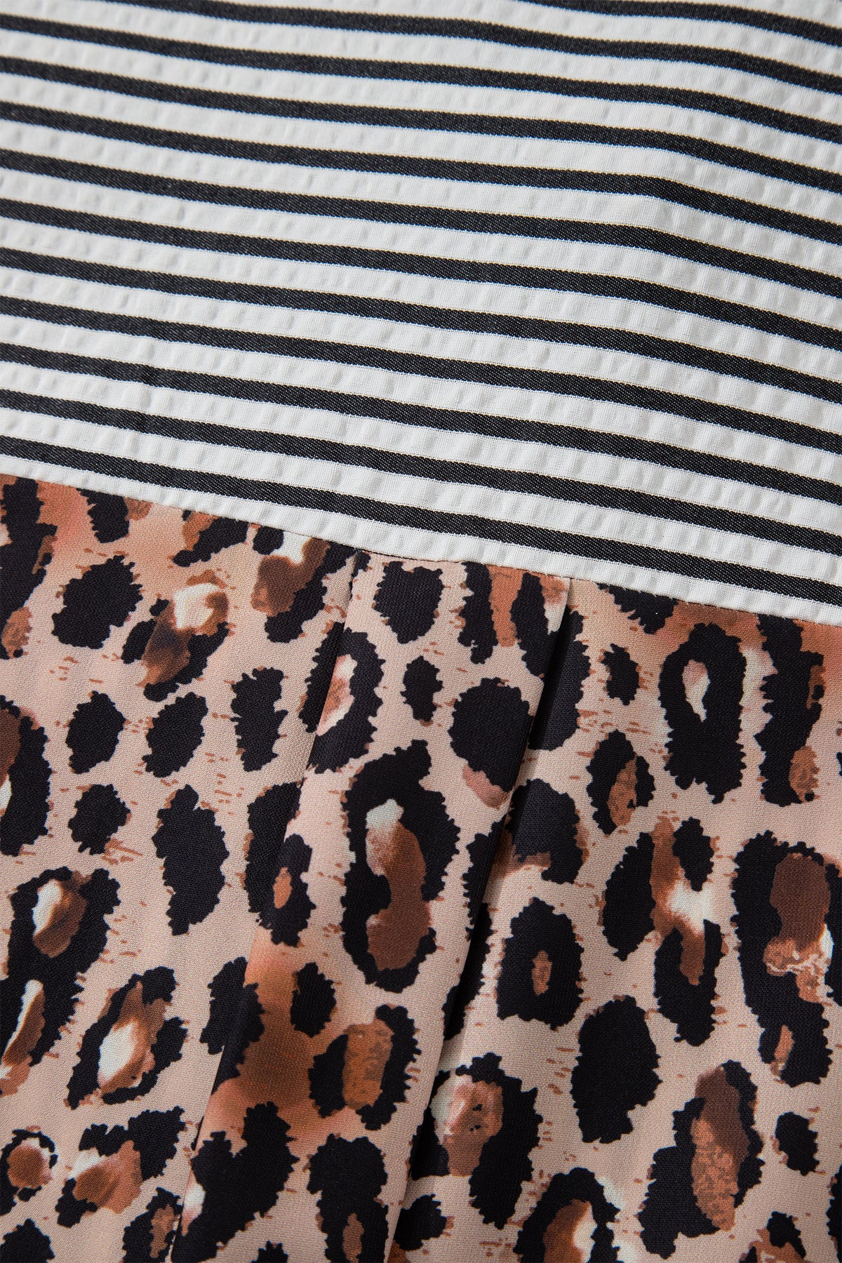 Leopard Print Patchwork Button Up Womens Shirt