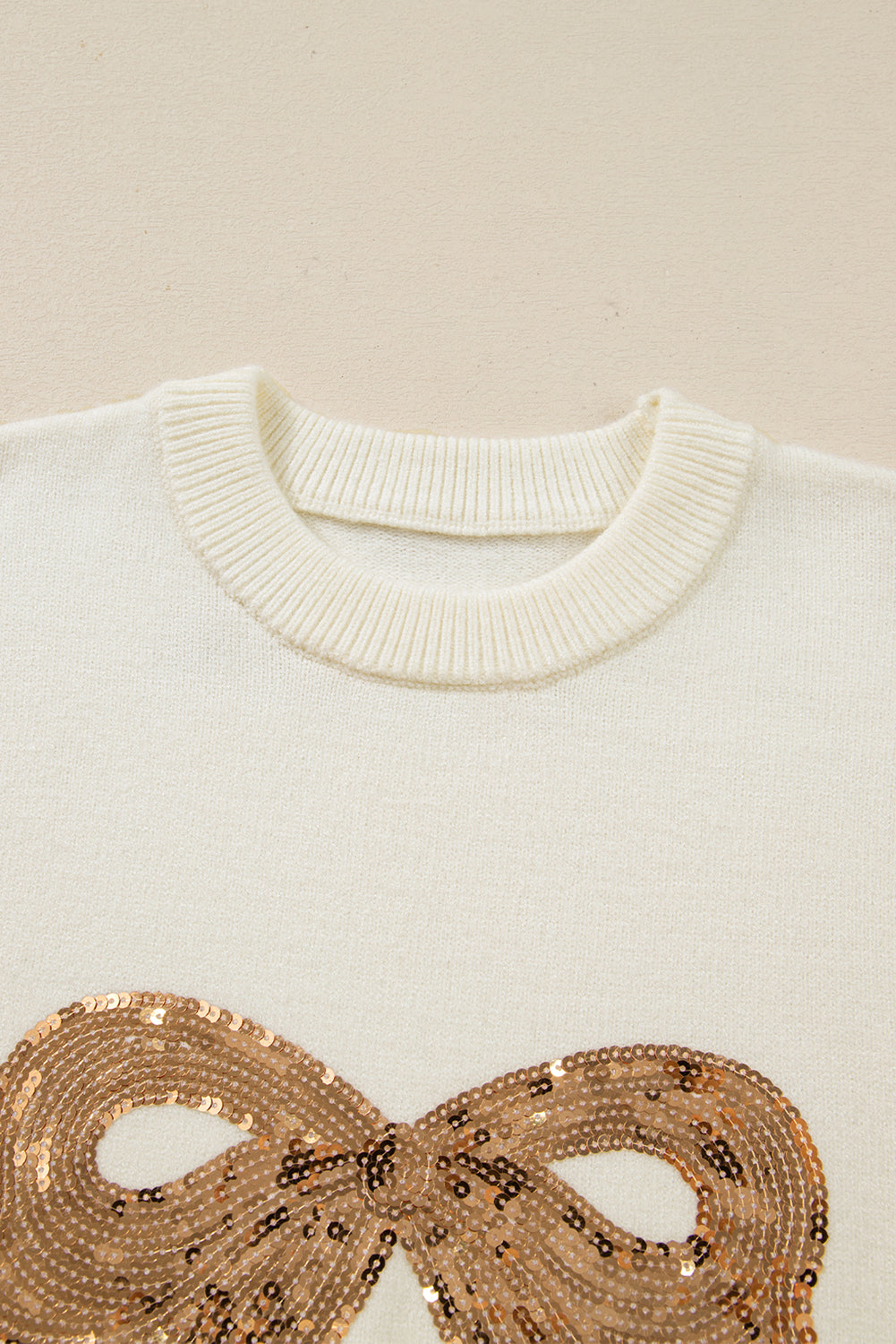 Red Sequined Bow Holiday Sweater