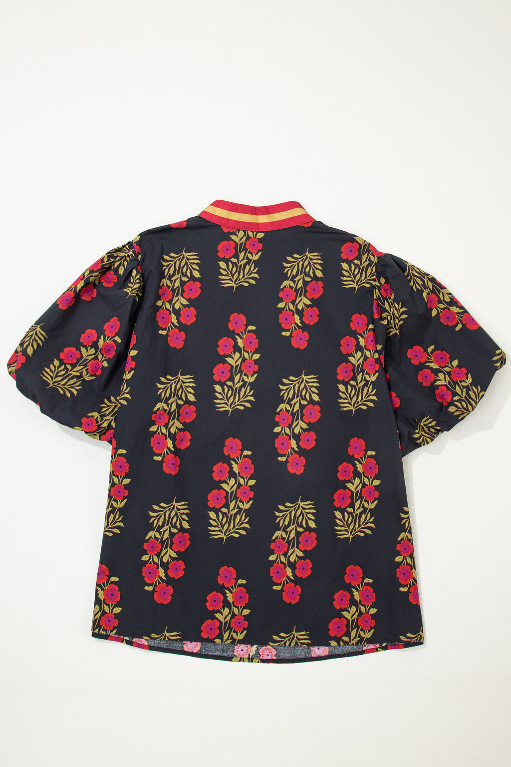 White Plus Size Floral Print Blouse
