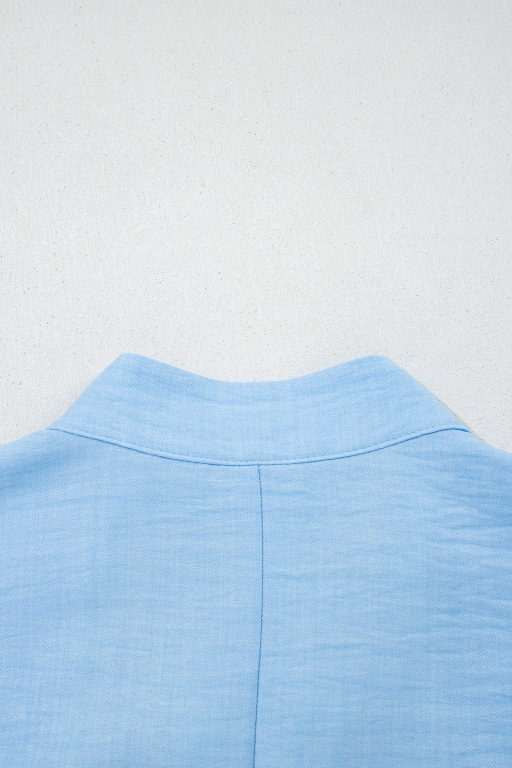 Blue Crochet Lace Accent Pullover Blouse
