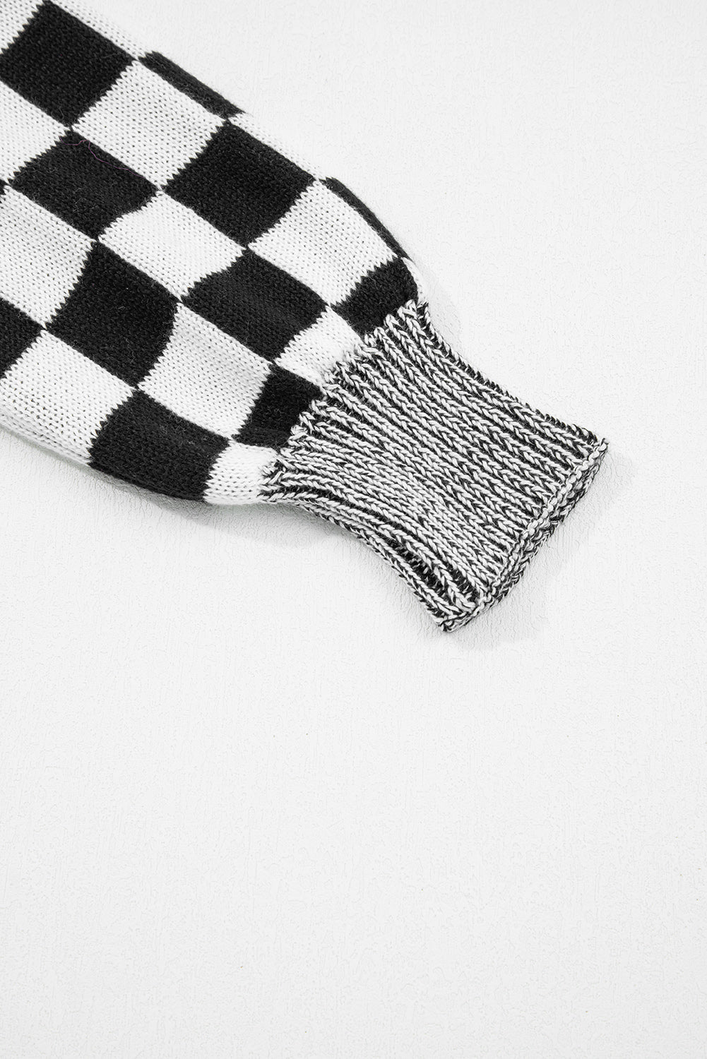 Checkered Open Front Drop Shoulder Cardigan