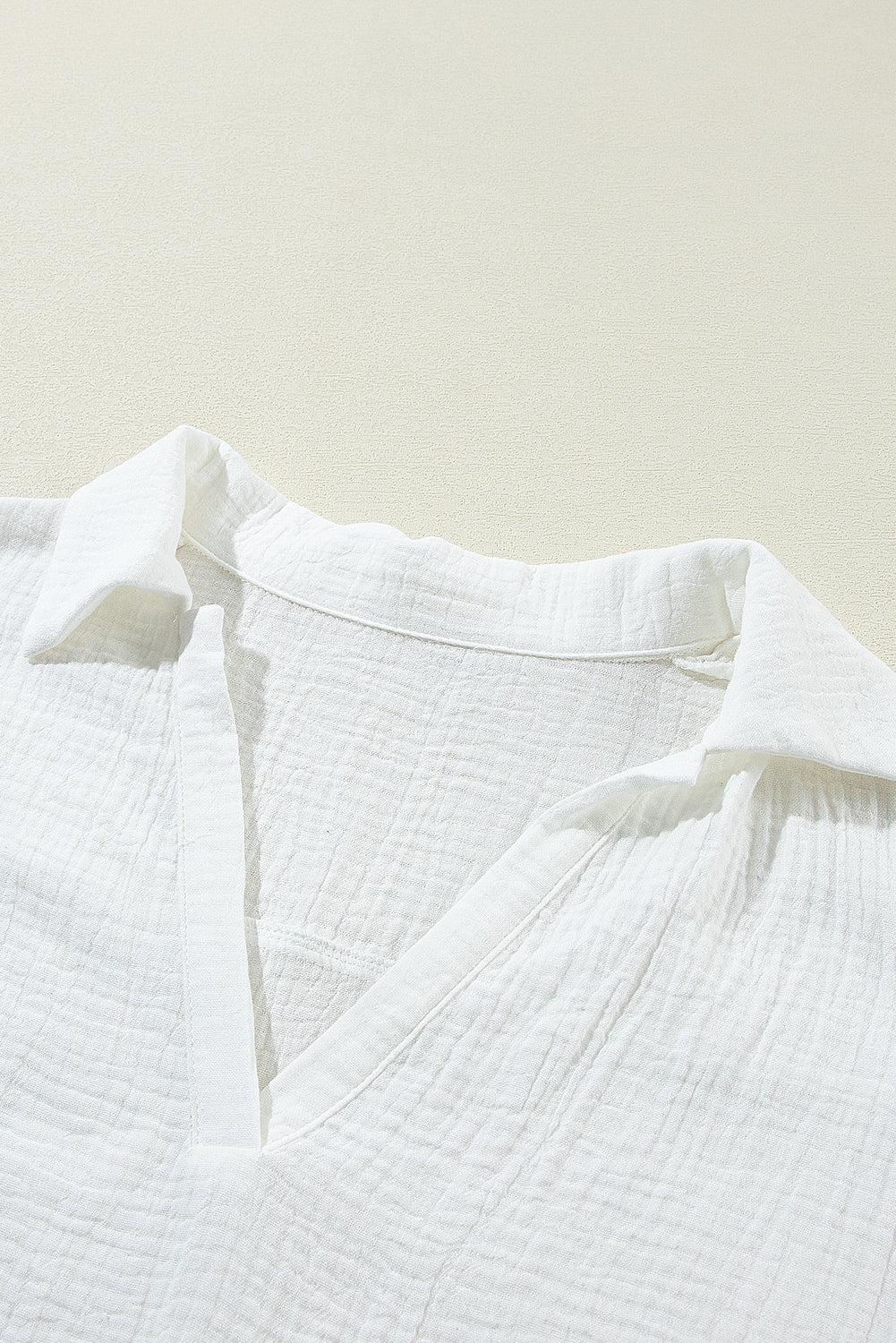 White Crinkled Lace Blouse