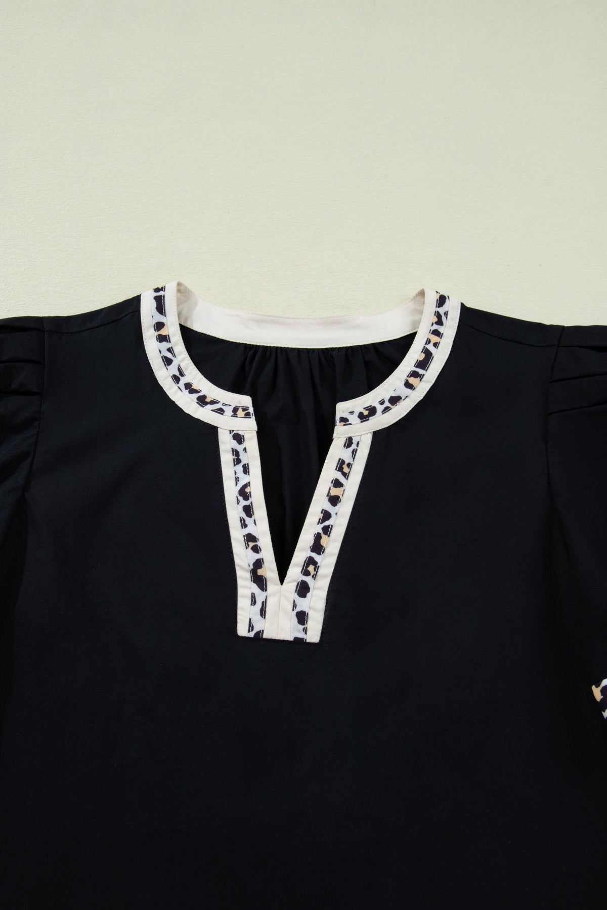 Black Leopard Short Sleeve Dress