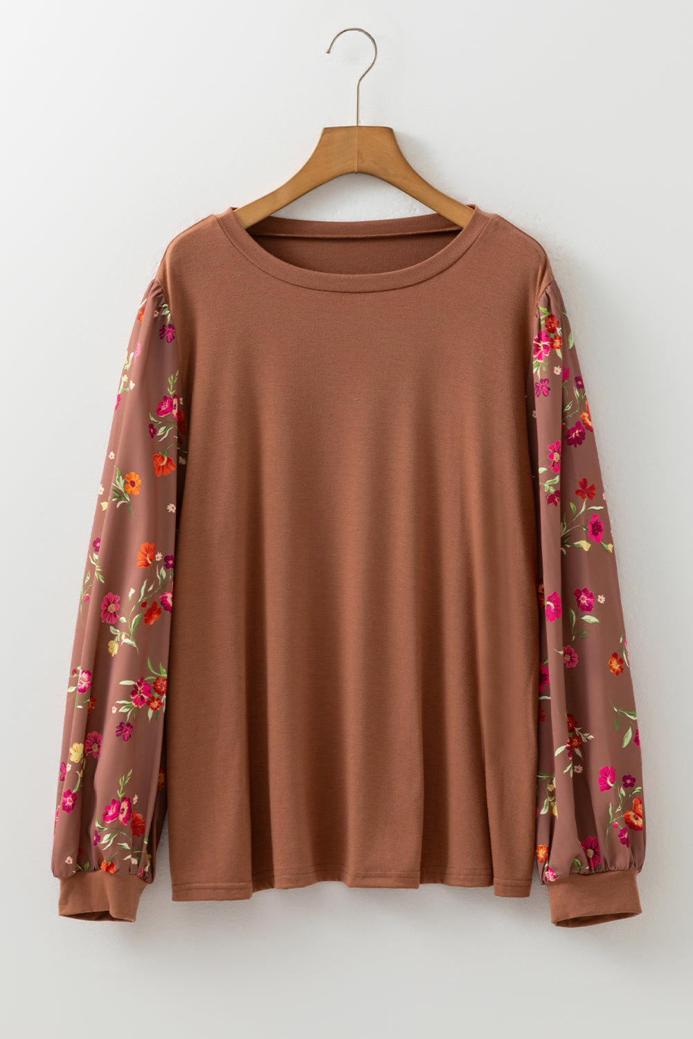 Plus size Brown Floral Blouse