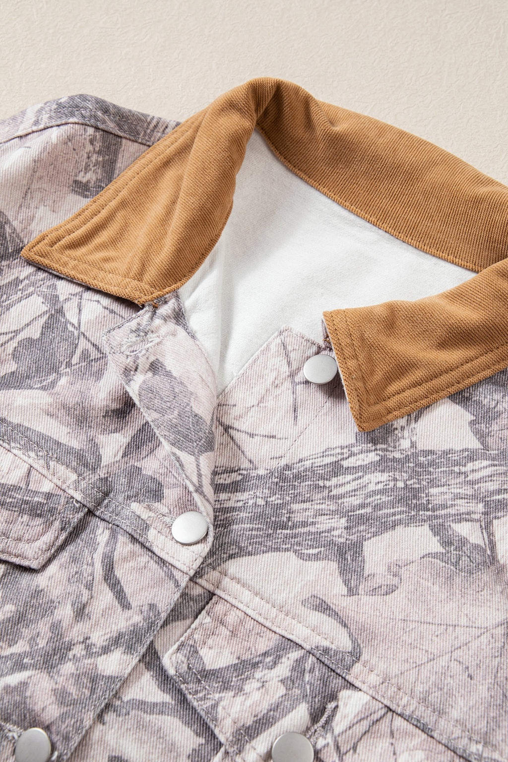 Camo Print Denim Jacket