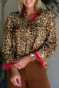 Brown Fierce Leopard Blouse