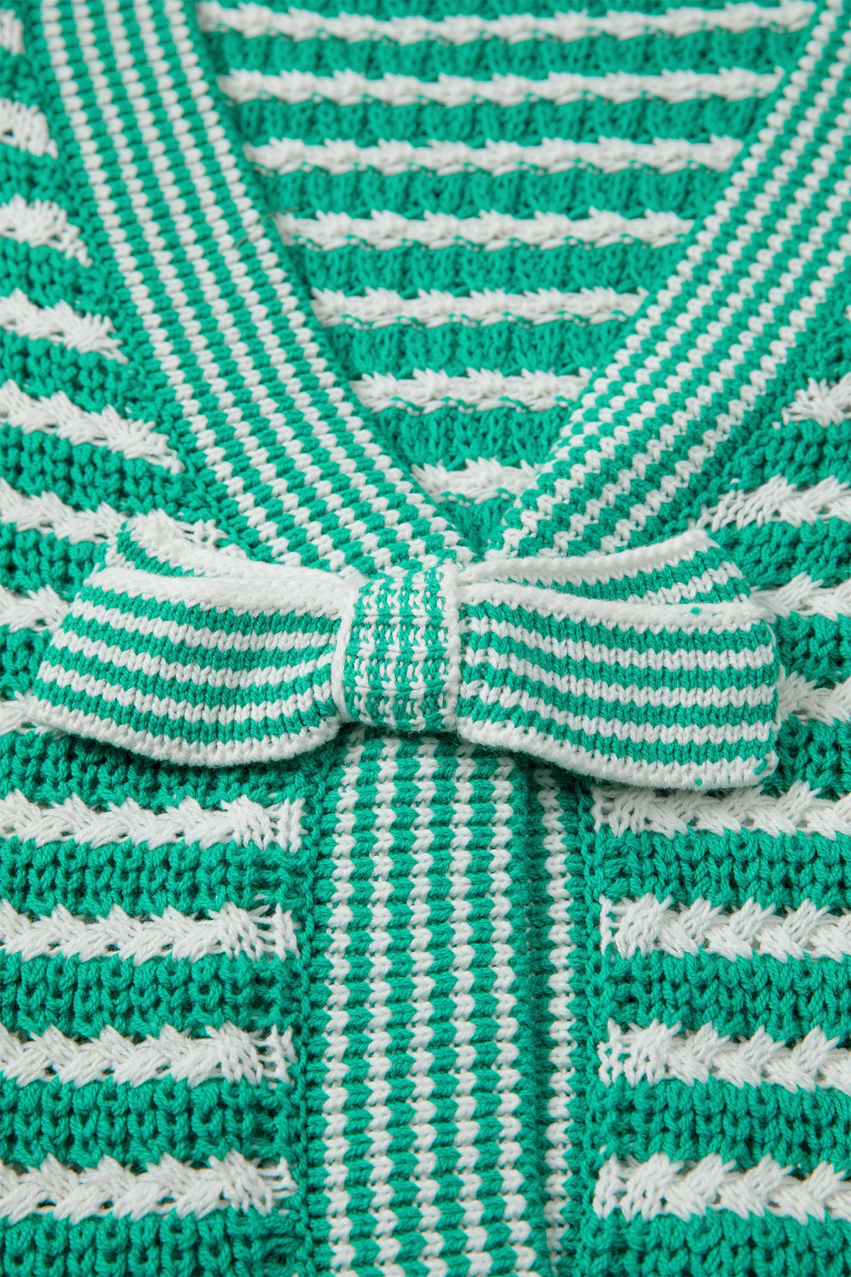 Sky Blue Stripe Bow Knot Sweater
