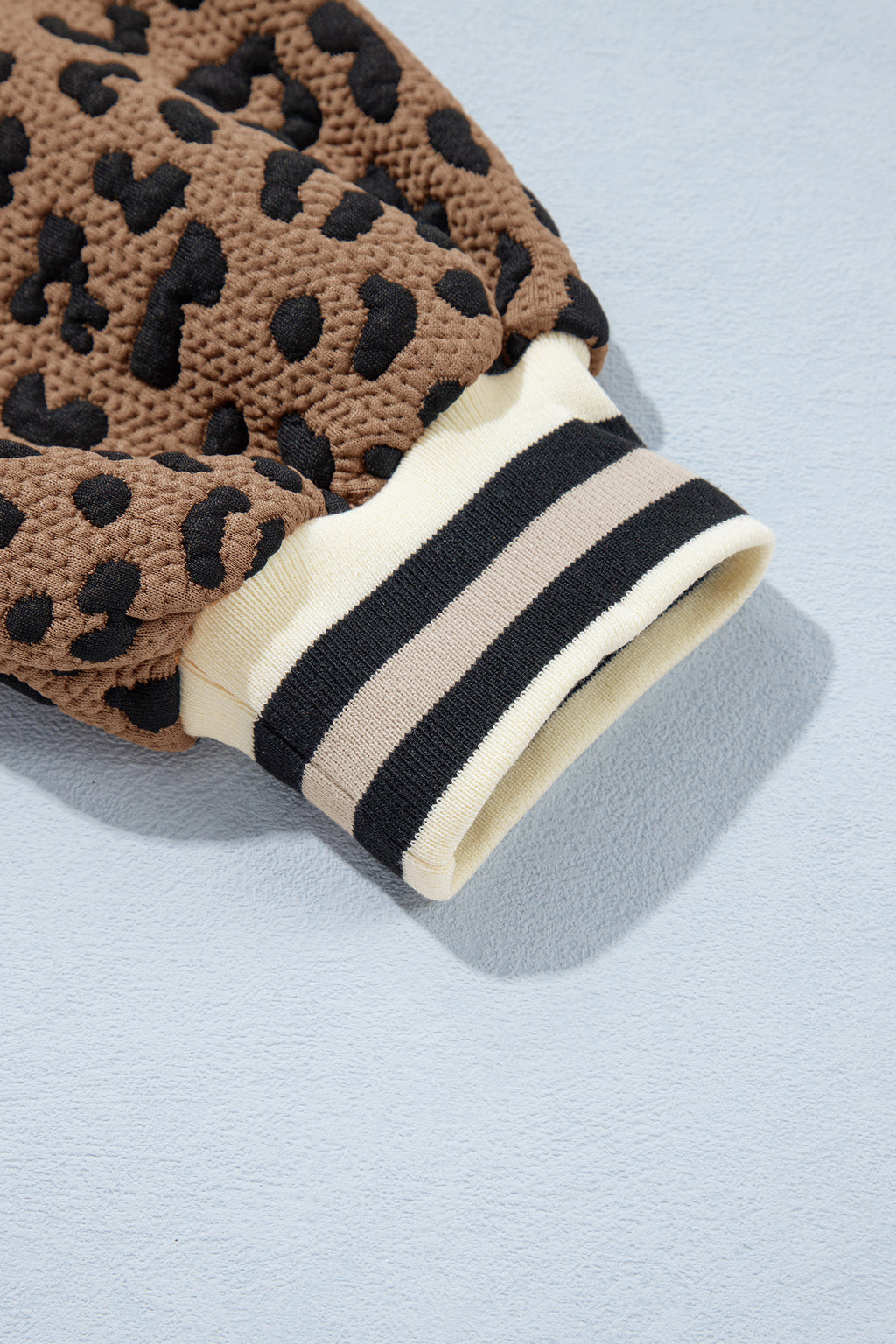 Brown Leopard Print Long Sleeve Pullover