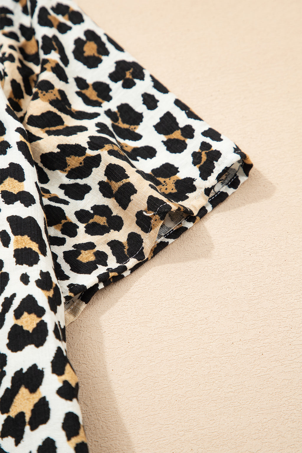 Short Sleeve Loose Leopard Mini Dress with Pockets