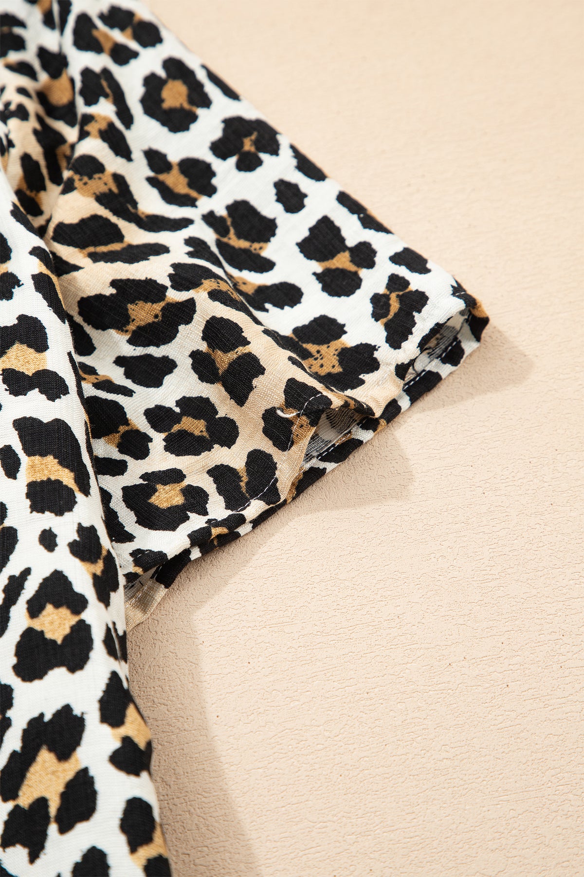 Short Sleeve Loose Leopard Mini Dress with Pockets