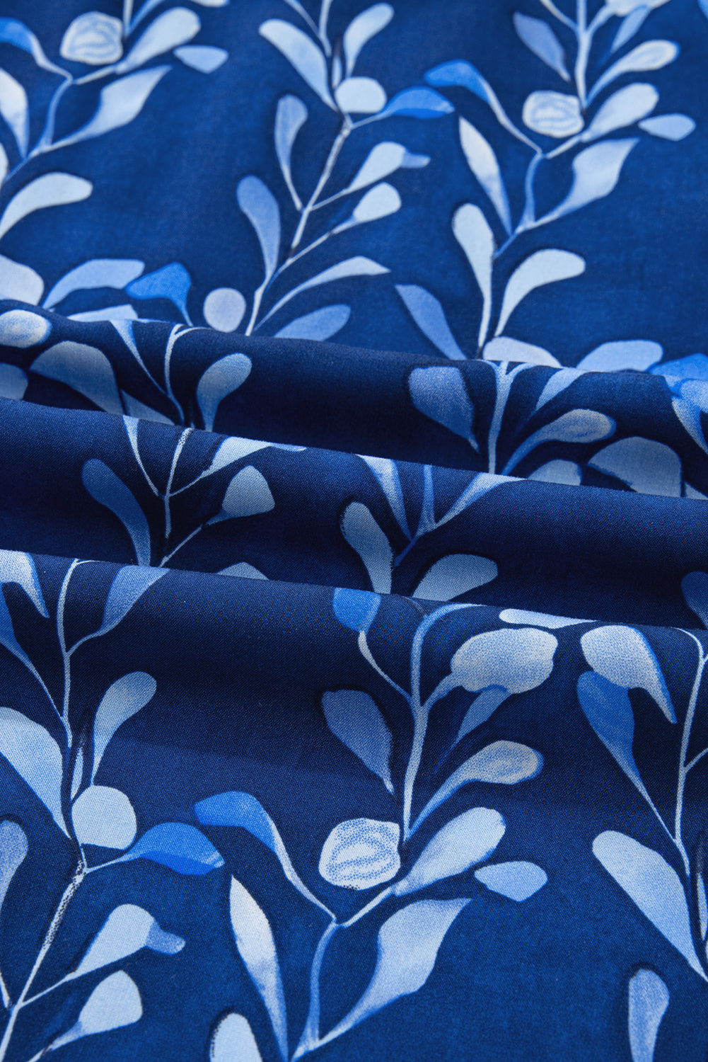 Blue Botanical Print Blouse