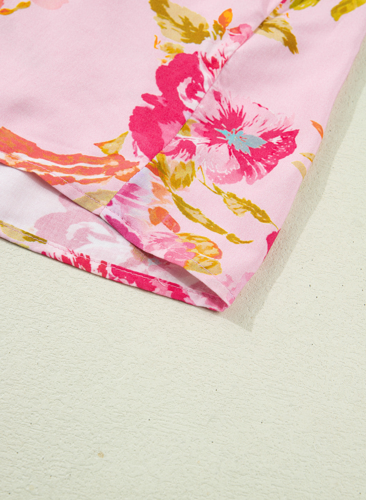 Pink Plus Size Floral Tunic Top
