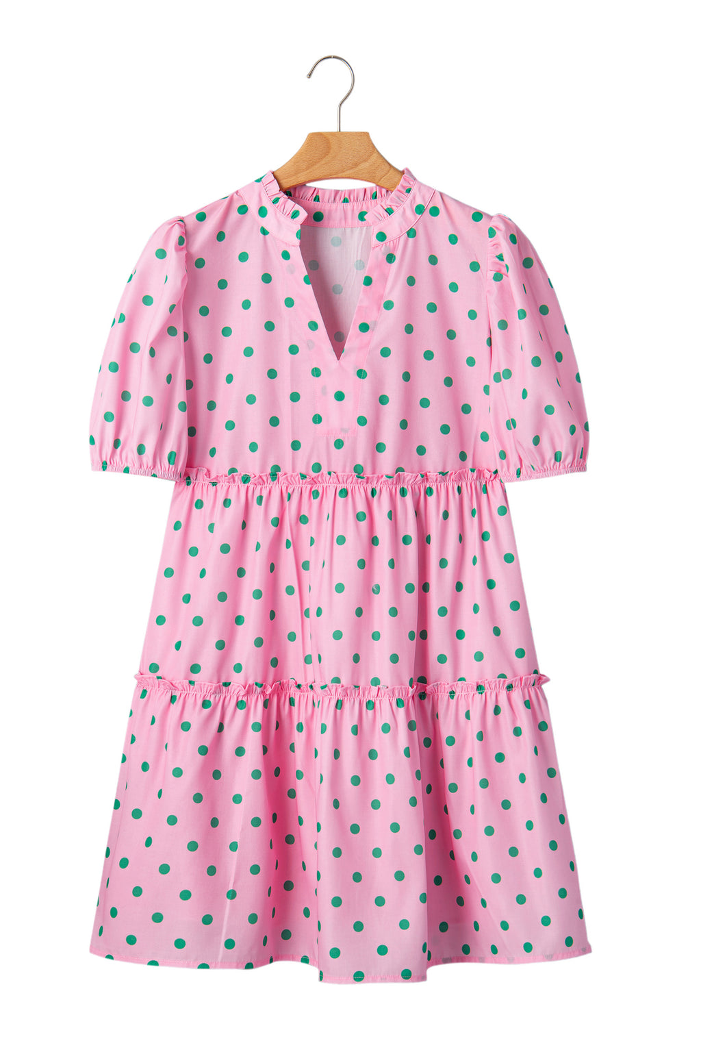 Pink Polka Dot Print Dress