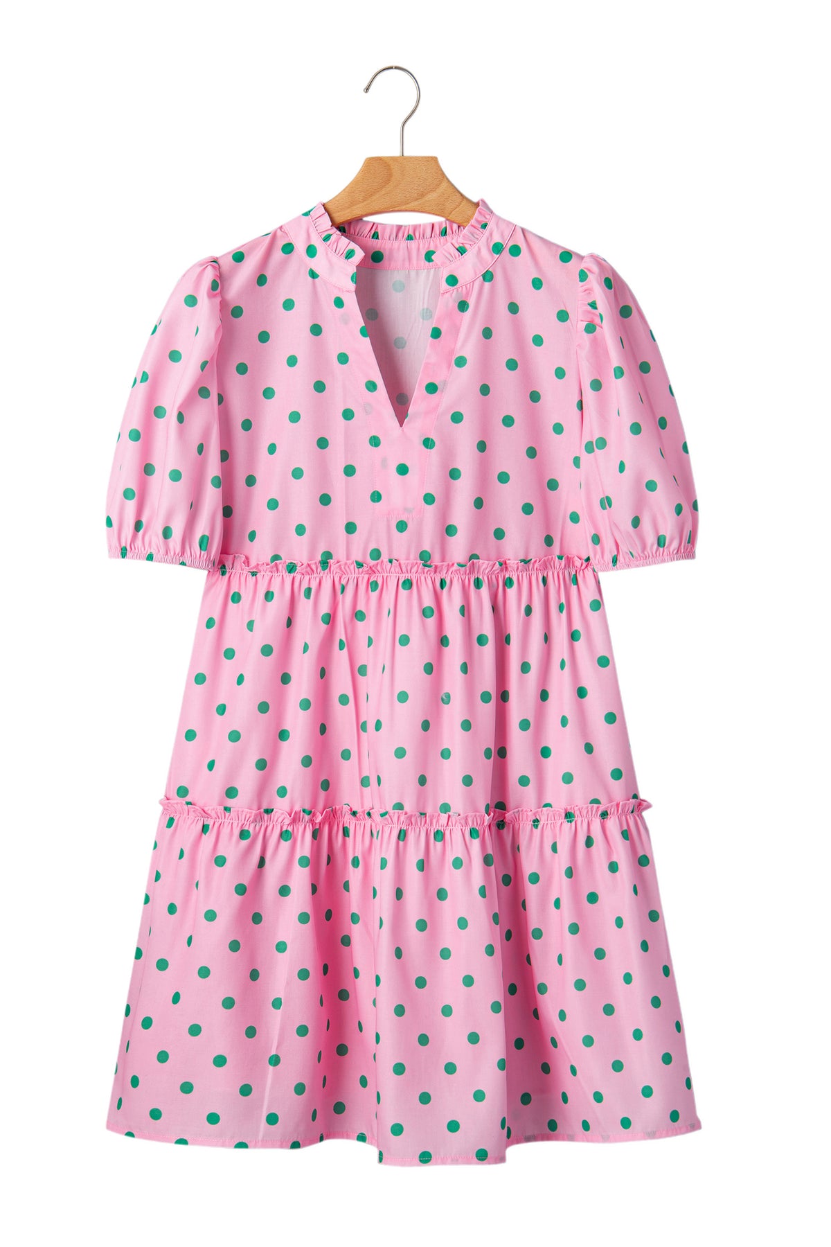 Pink Polka Dot Print Dress