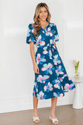 Blue Floral Print Dress