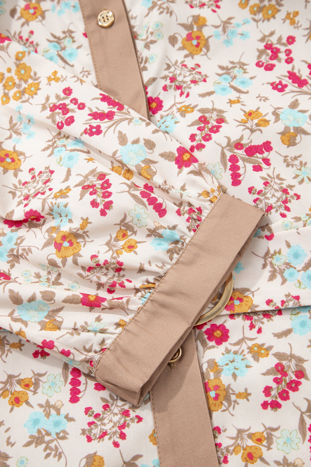 Orange Floral Belted Dress
