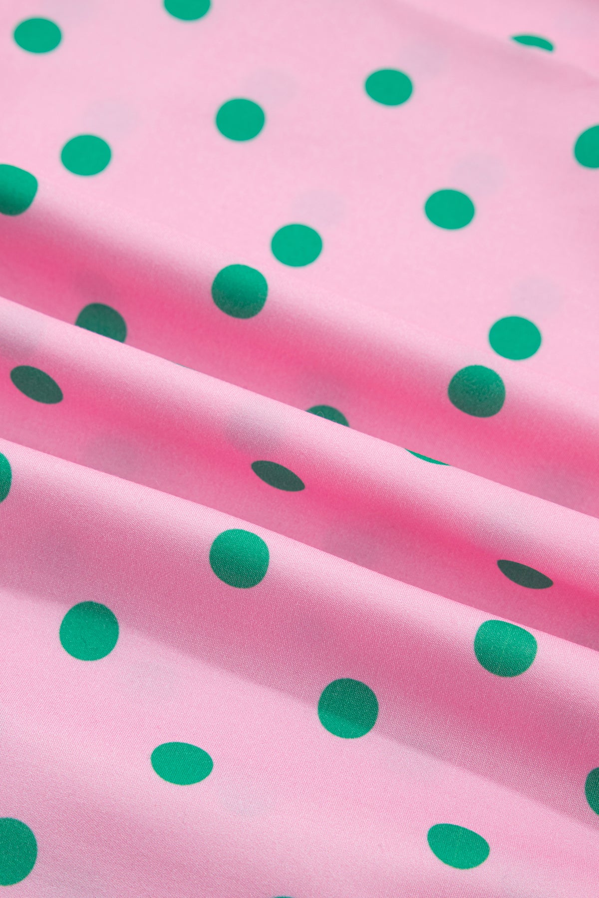 Pink Polka Dot Print Dress