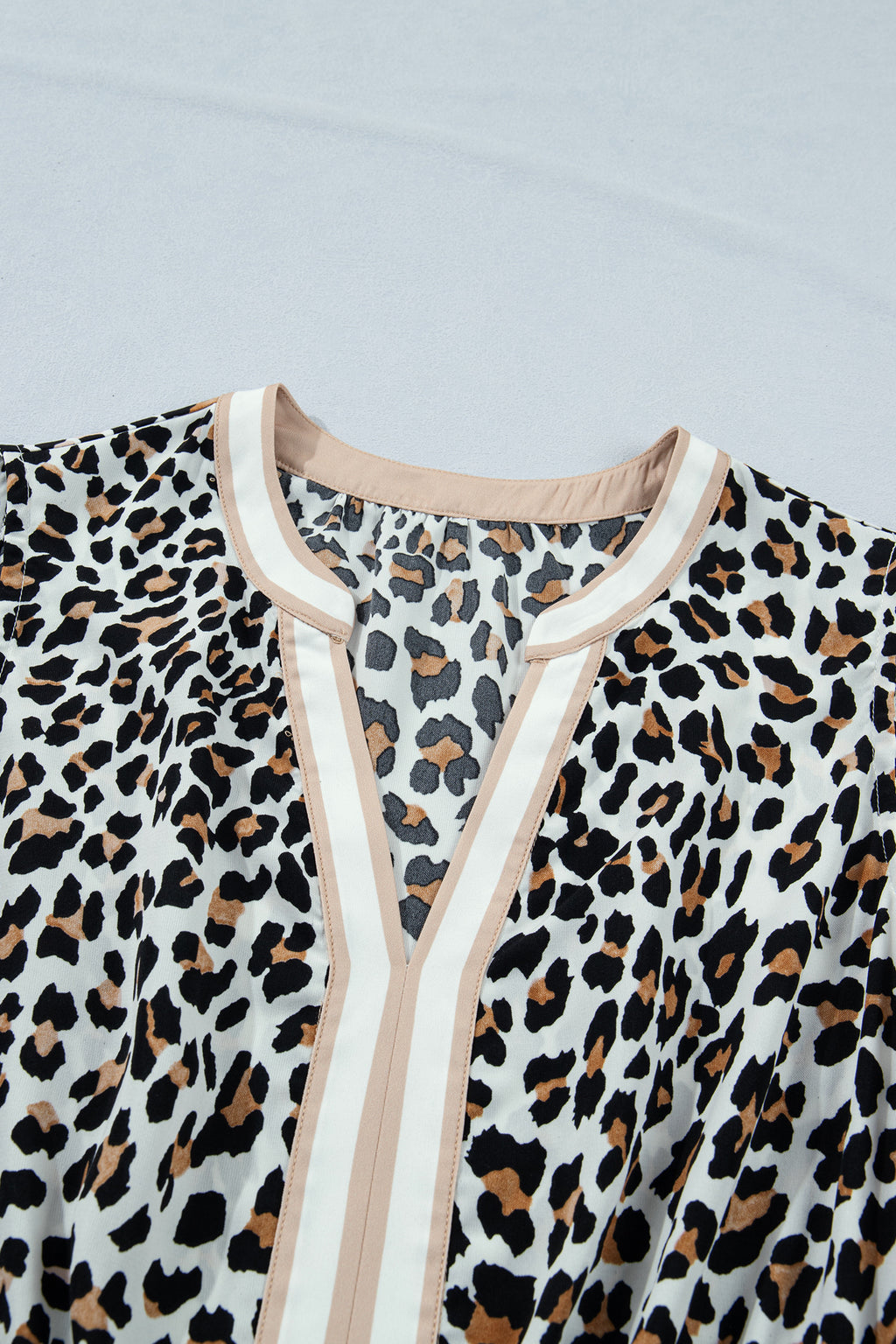 White Leopard Print Midi Dress