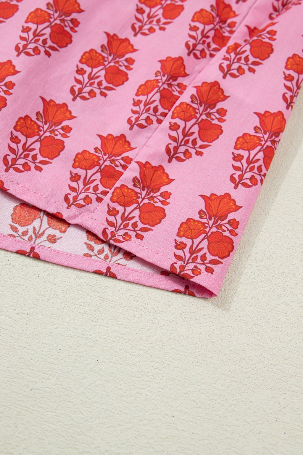 Pink Plus Size Floral Print Blouse