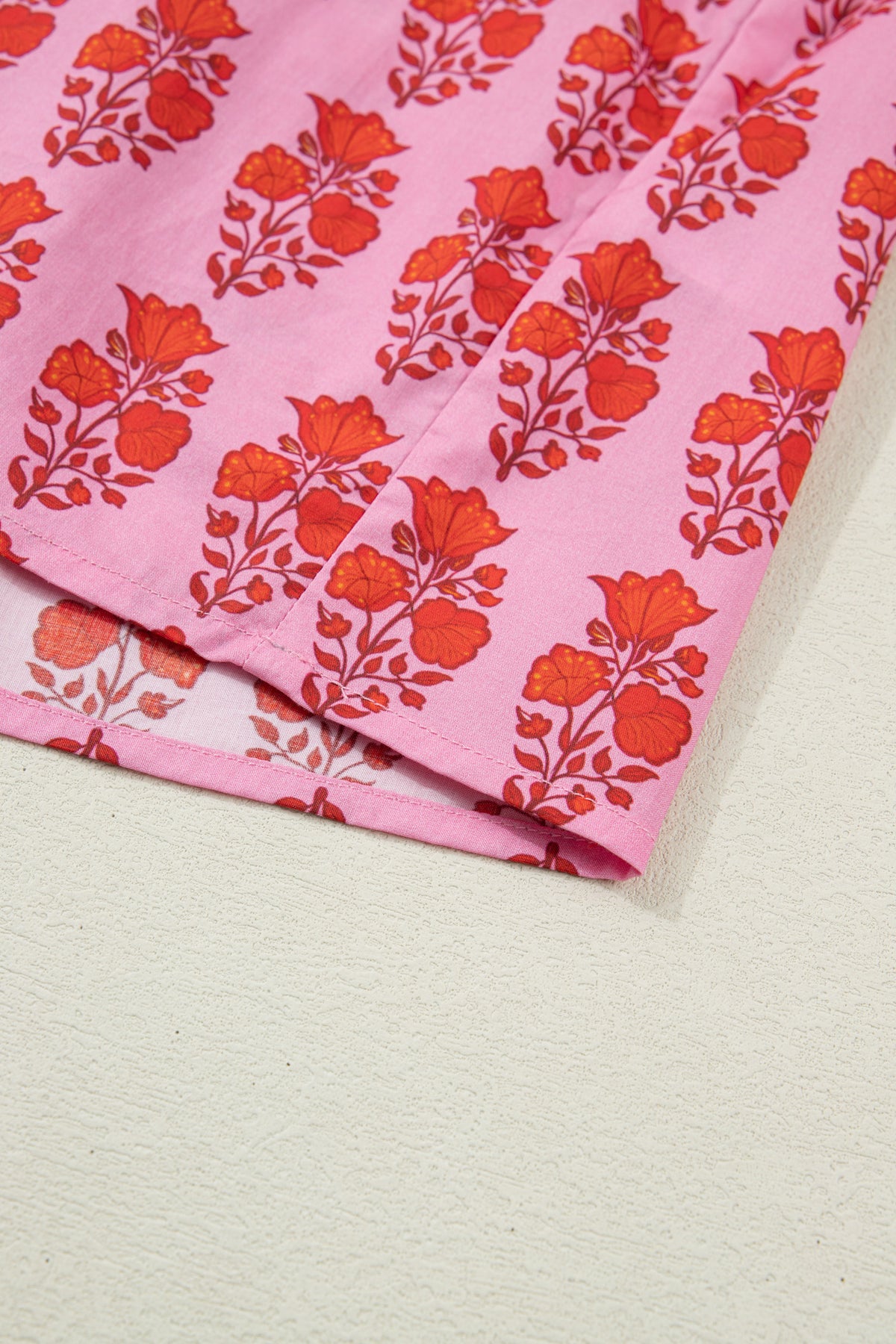 Pink Plus Size Floral Print Blouse
