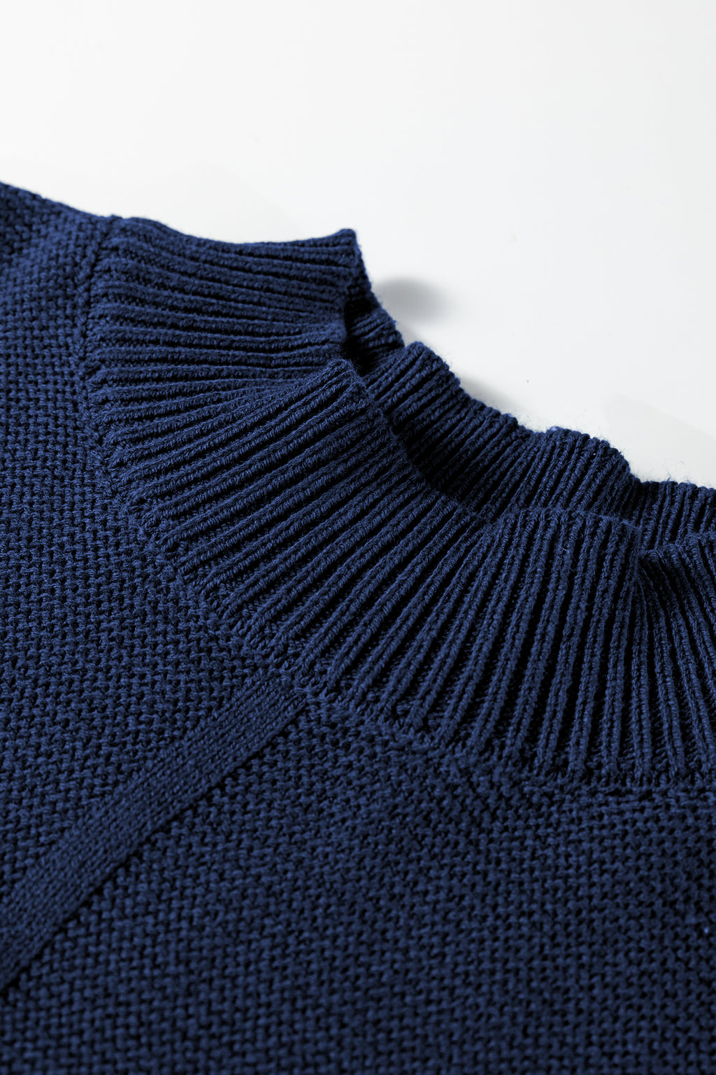 Solid Color Front Seam Drop Shoulder Loose Sweater
