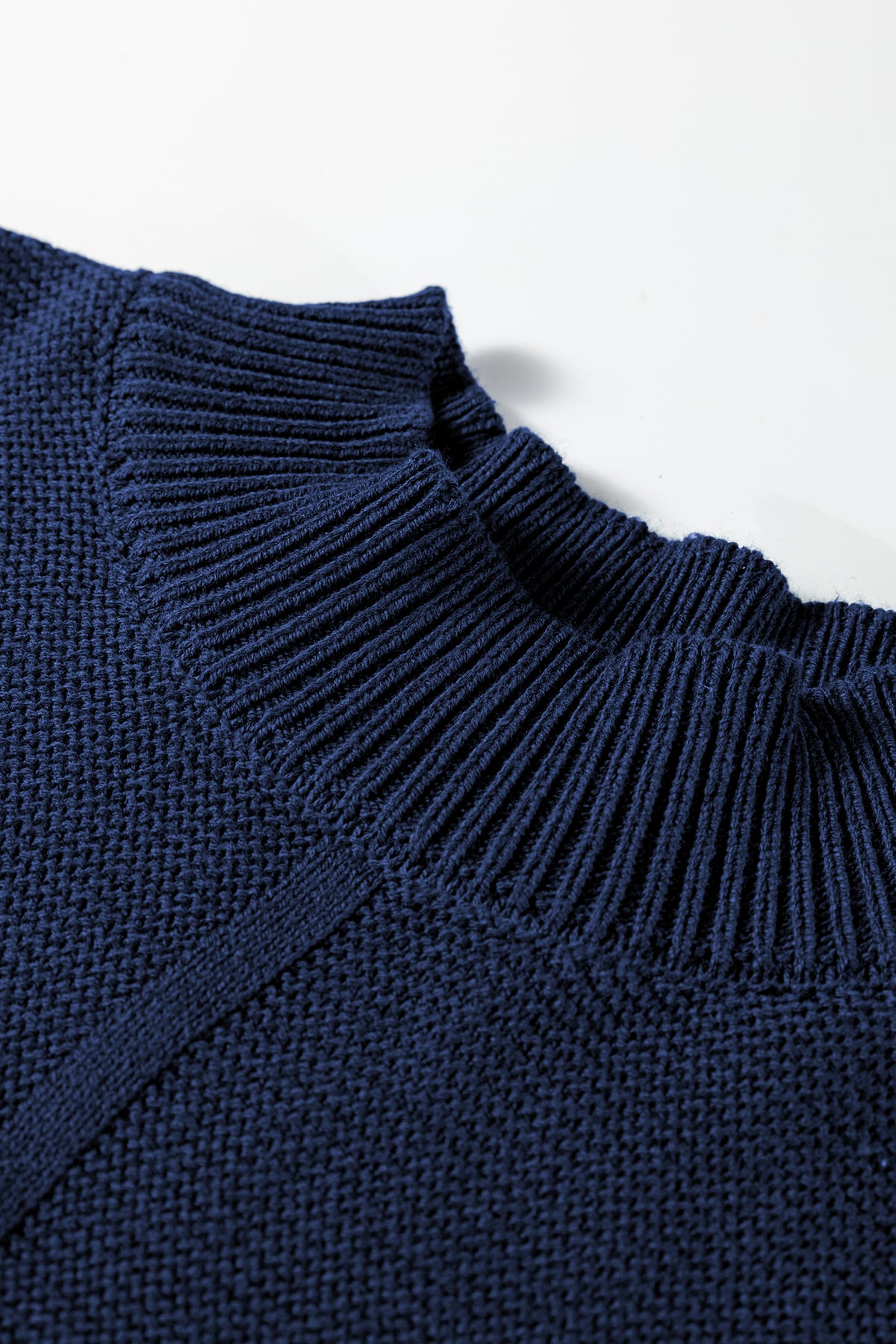 Solid Color Front Seam Drop Shoulder Loose Sweater