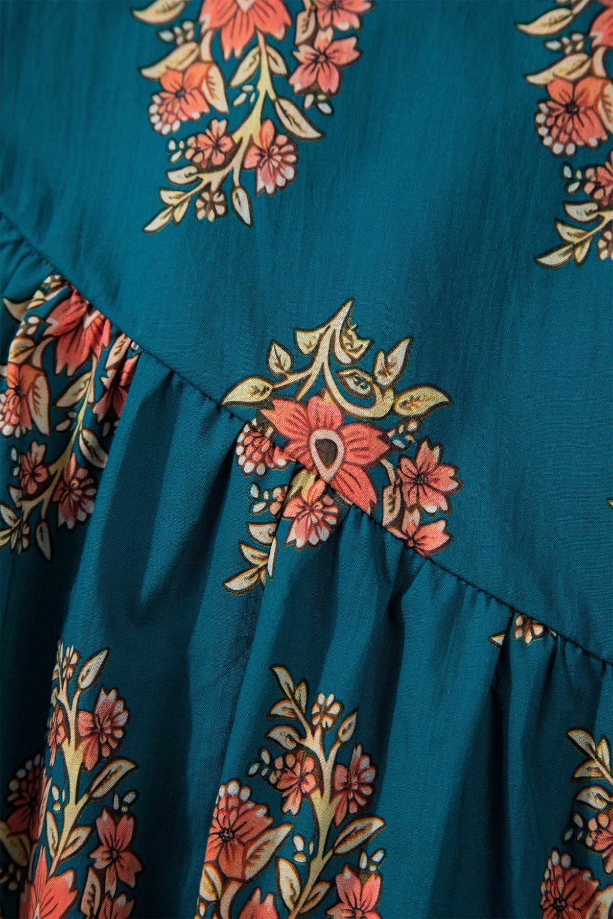 Green Plus Size Floral Print Shirt