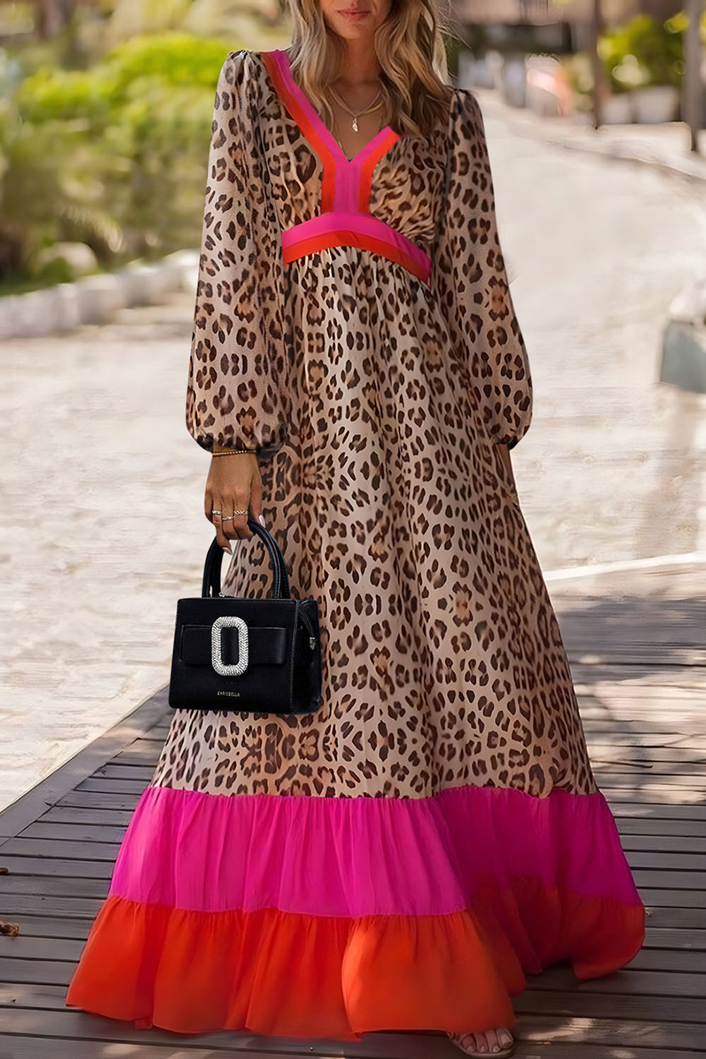 Brown Leopard Maxi Dress