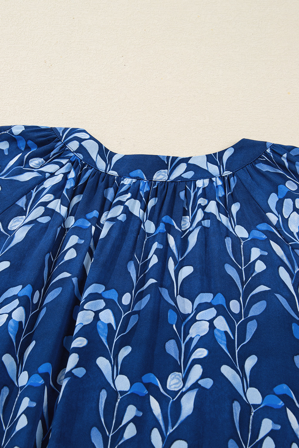 Blue Botanical Print Blouse