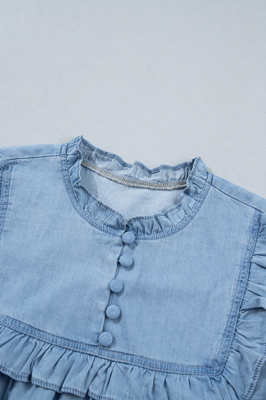 Western Ruffle Long Sleeve  Blouse