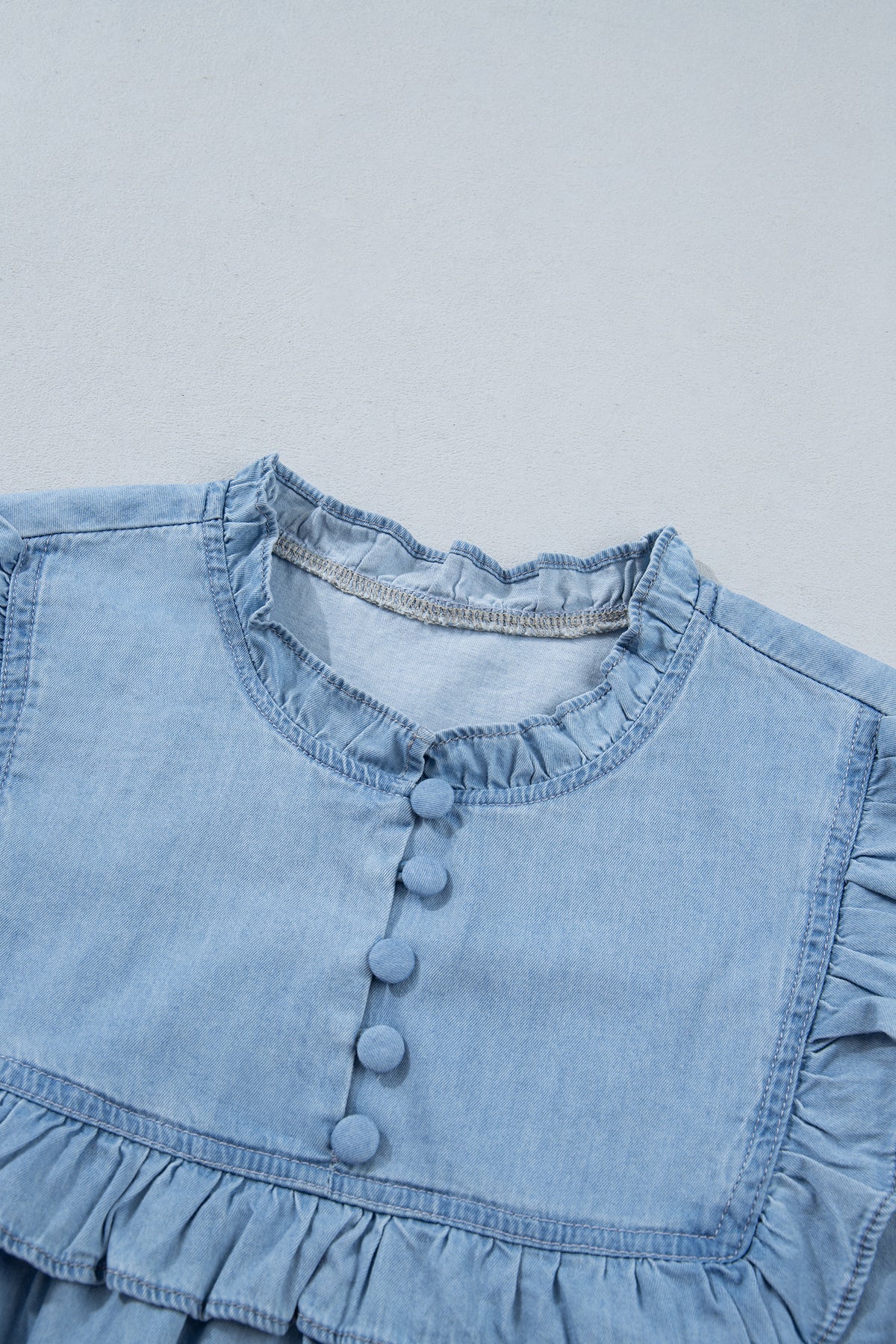 Western Ruffle Long Sleeve  Blouse