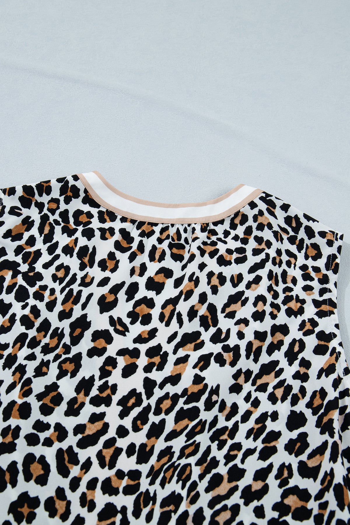 White Leopard Print Midi Dress