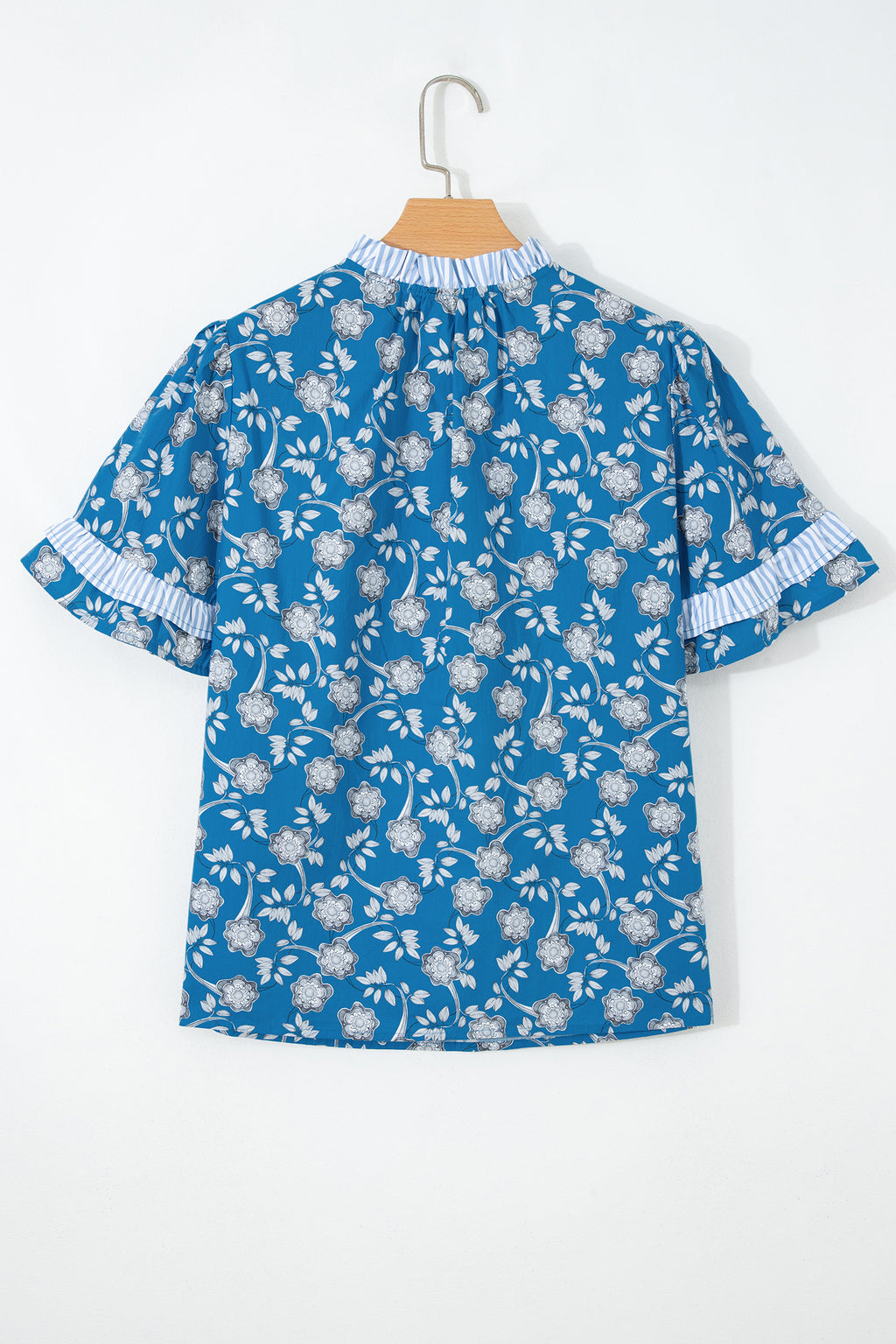 Blue Floral Print Blouse