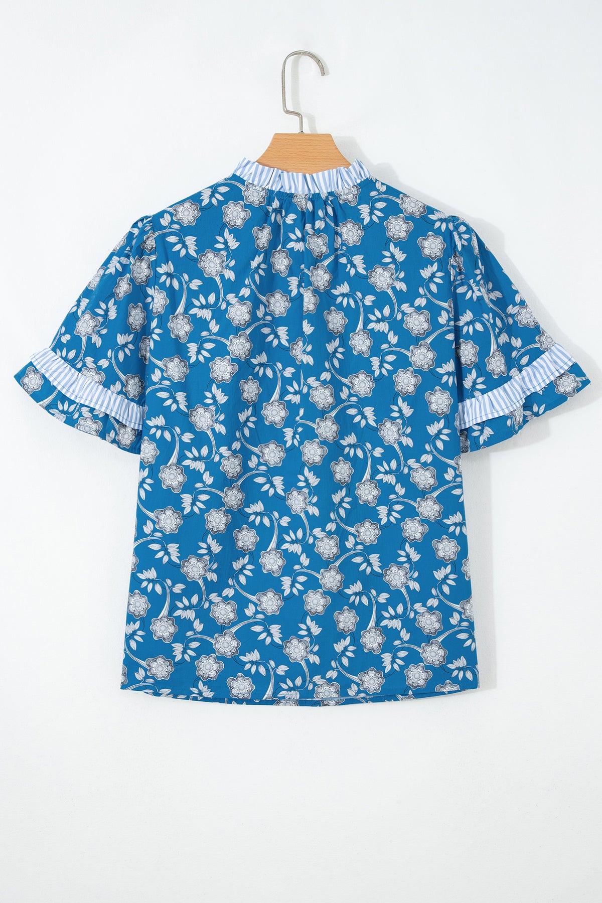 Blue Floral Print Blouse