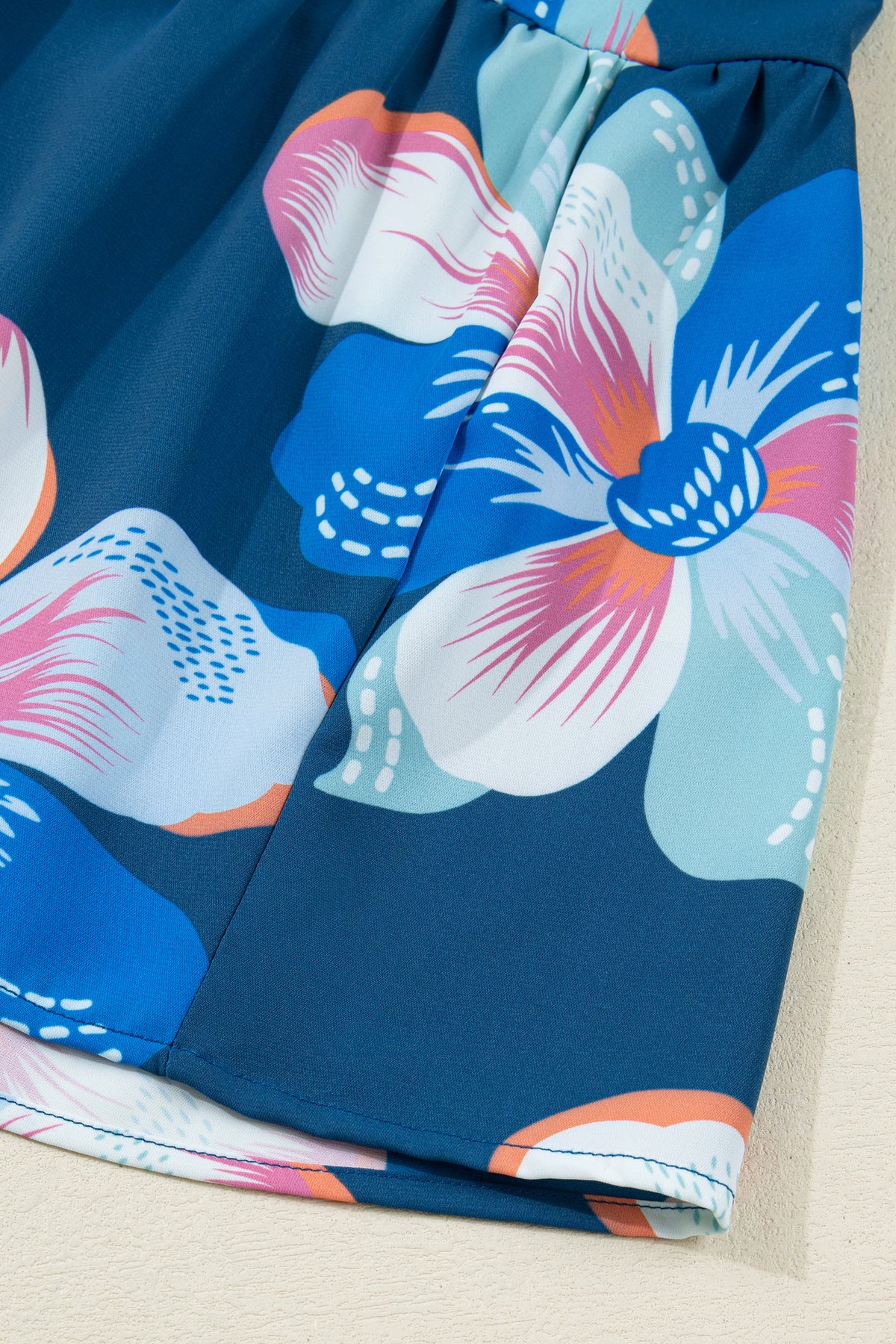 Blue Floral Print Dress