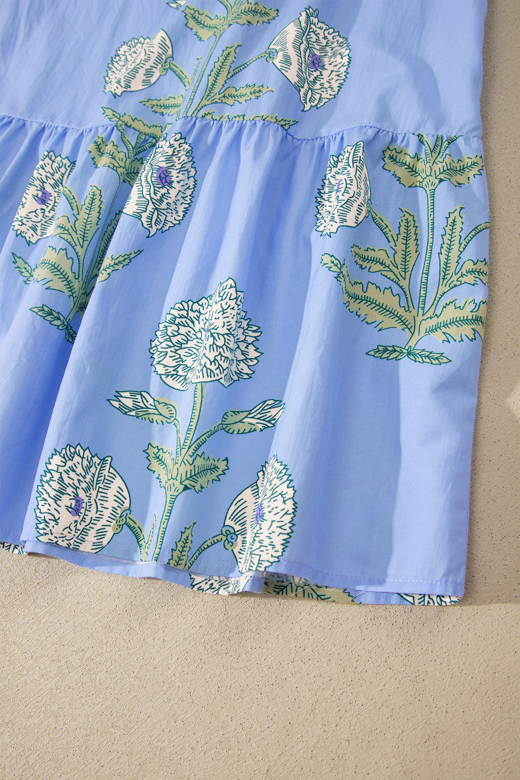Floral Print Scalloped Embroidery Dress