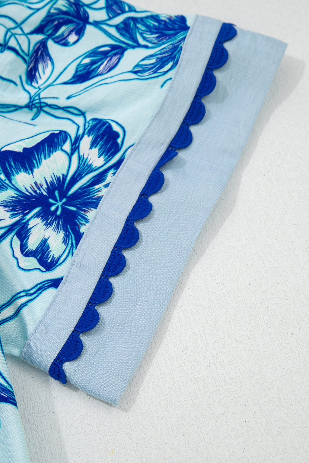 Sky Blue Floral Blouse