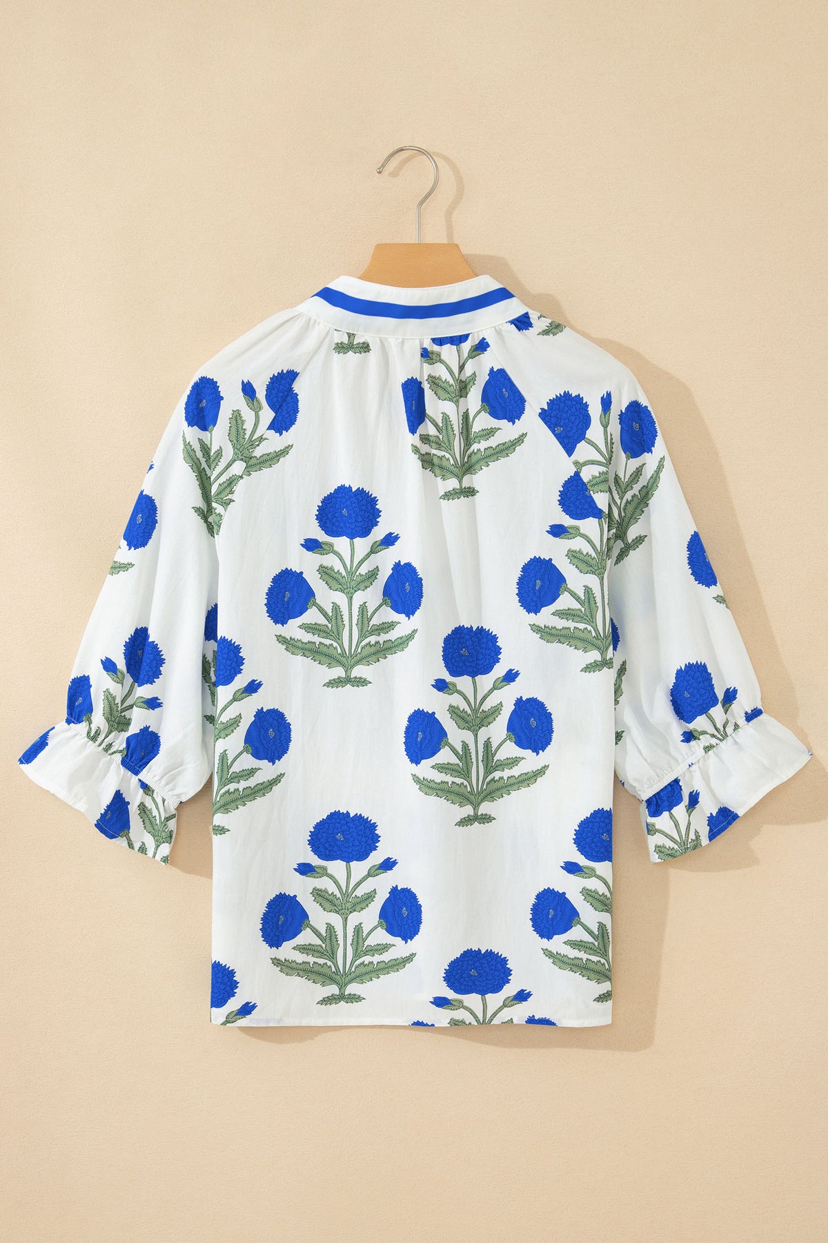 Casual Wild Flower 3/4 Sleeve Blouse