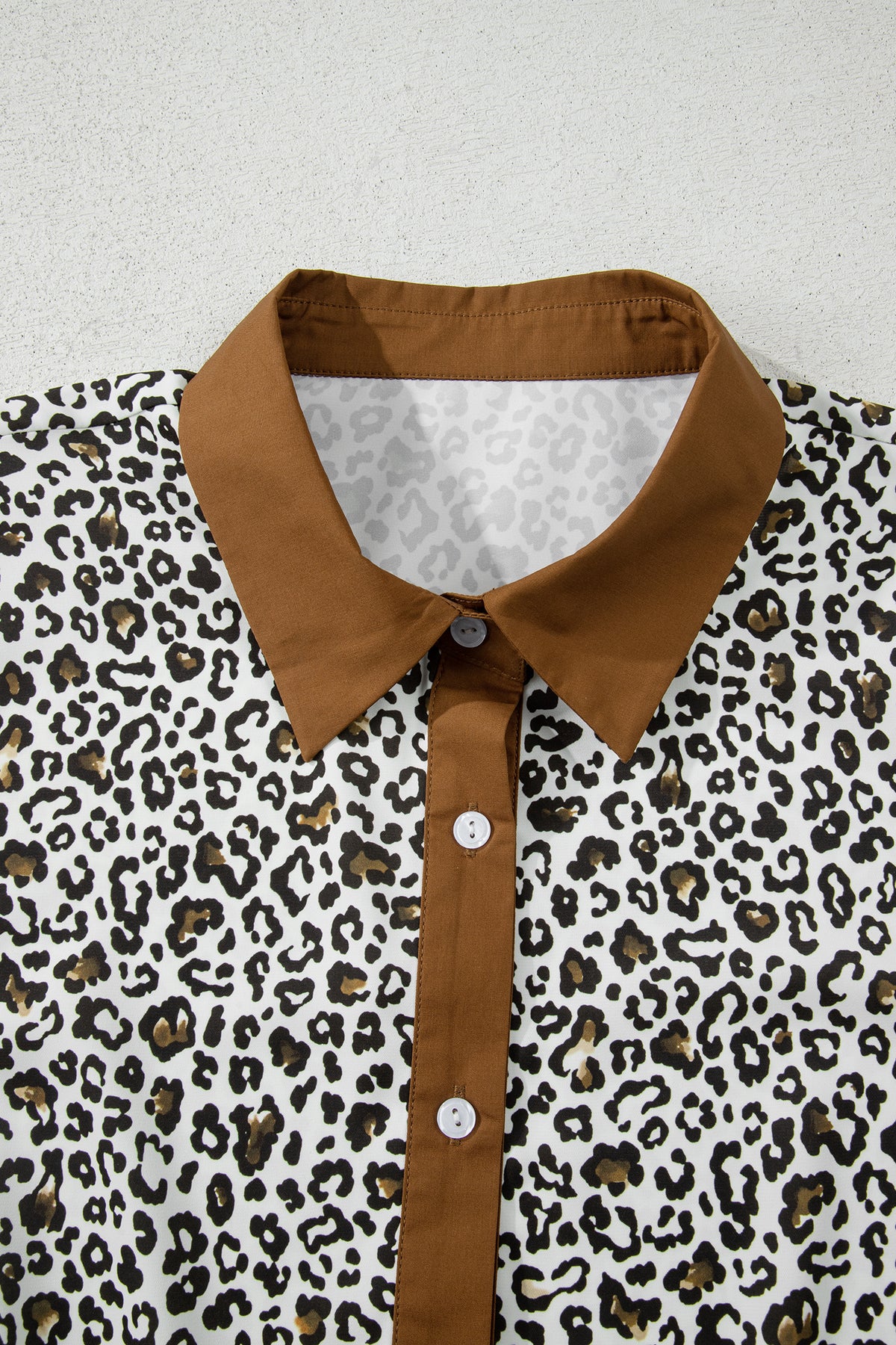Khaki Plus Size leopard Print Blouse