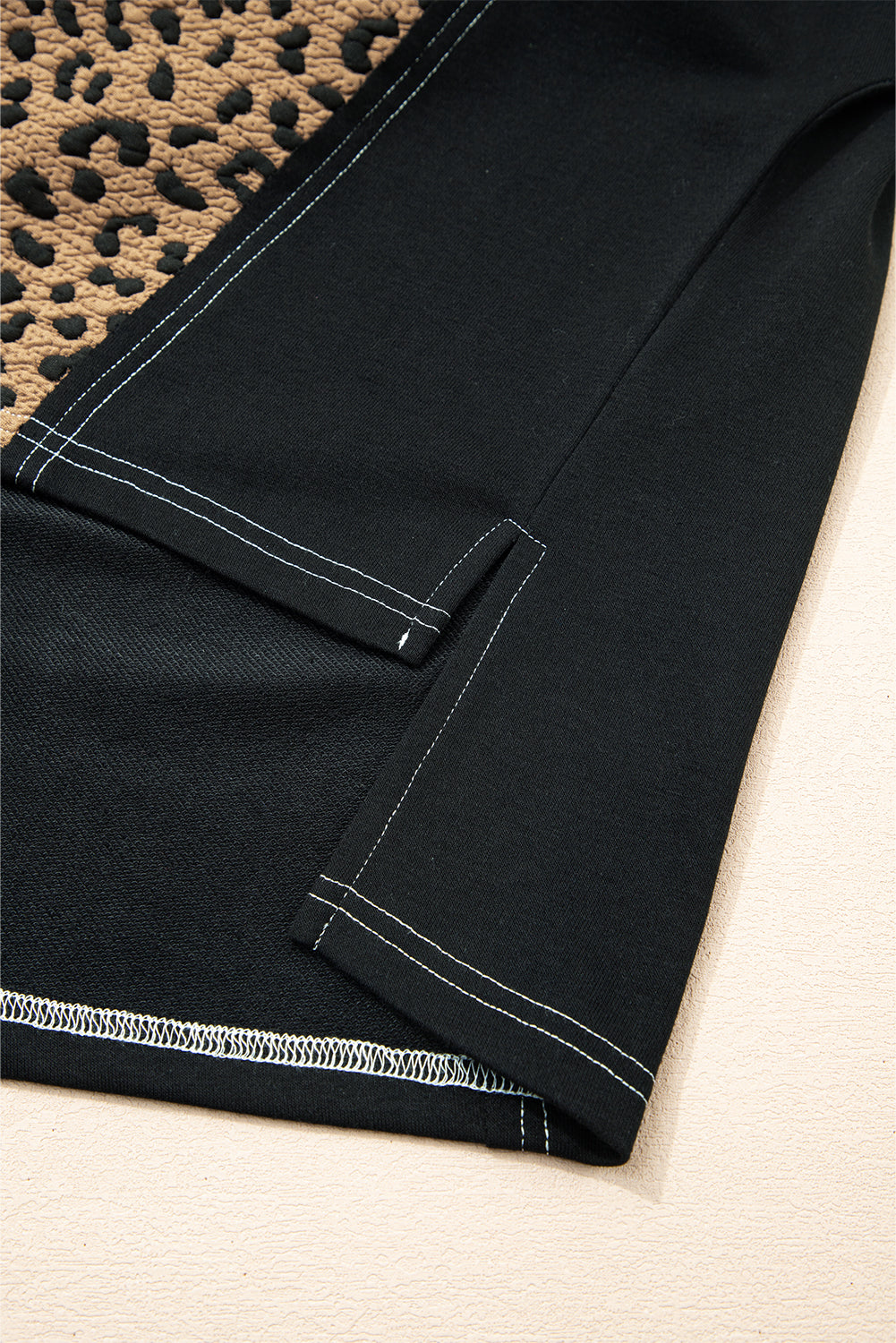 Brown Leopard  Quarter Zip Hoodie