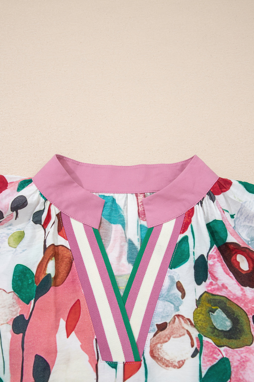 Plus Size Pink Floral Blouse