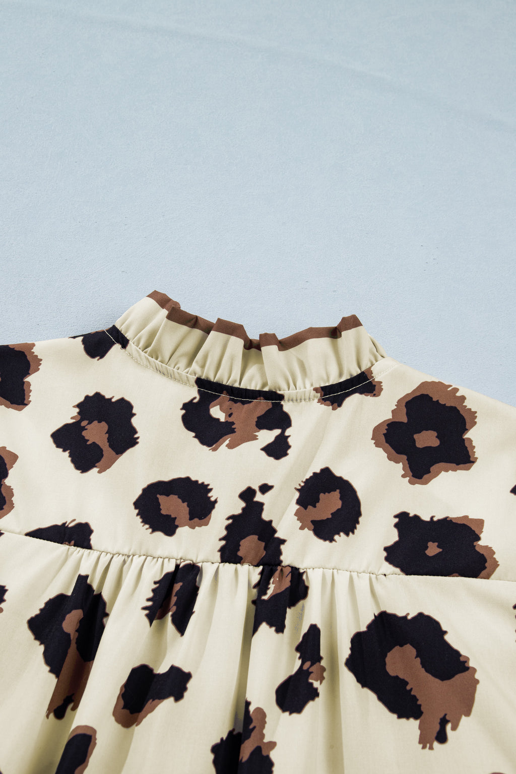 Khaki Plus Size Leopard Print Blouse