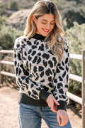 Carbon Grey Leopard Sweater